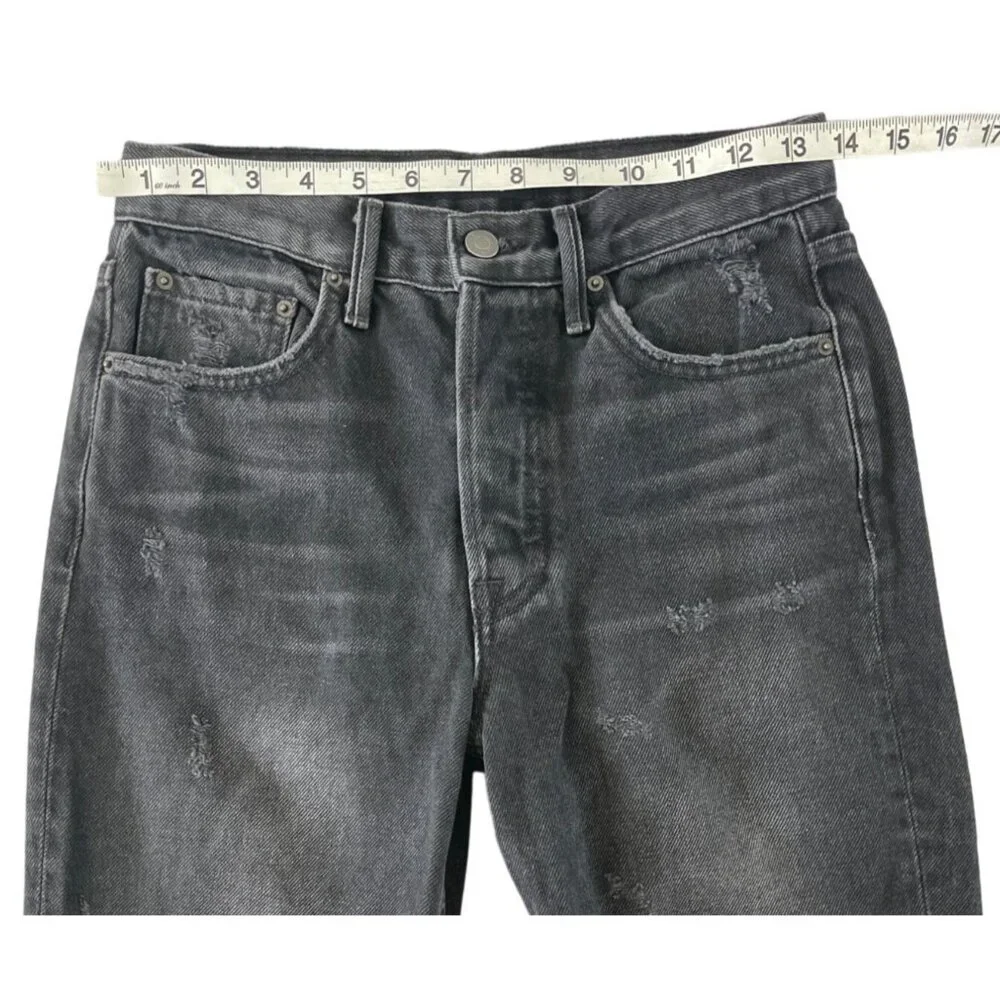 GRLFRND Karolina Black High Rise‎ Straight Ripped Jeans Wild Thing 25 $195
